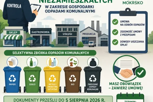 Gmina Mokrsko zapowiada kontrole odpadów na nieruchomościach niezamieszkałych