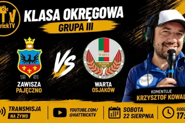 Zawisza Pajęczno zmierzy się z Wartą Osjaków na nowym stadionie – transmisja na żywo