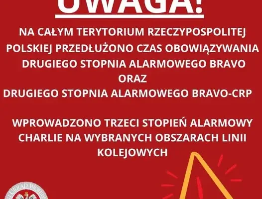 Przedłużono stopnie alarmowe BRAVO i CHARLIE do końca listopada