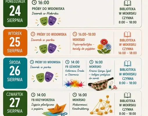 Ostatni tydzień wakacji w bibliotece – sprawdź plan zajęć