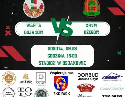 Warta II Osjaków inauguruje sezon w Łódzkiej Klasie B – mecz ze Zrywem Ożegów