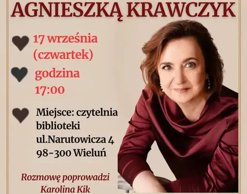 Spotkanie autorskie z Agnieszką Krawczyk w Wieluniu – 17 września