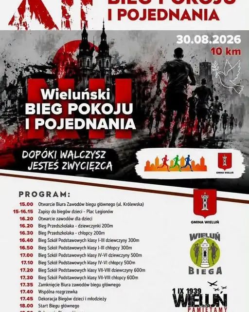 XII Wieluński Bieg Pokoju i Pojednania – dziś start! Sprawdź program