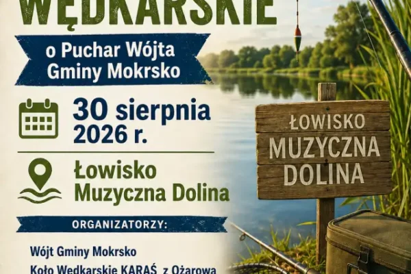 Zawody wędkarskie o Puchar Wójta Gminy Mokrsko – zapisy trwają