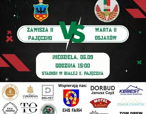 Zawisza II Pajęczno podejmie rezerwy Warty Osjaków w 2. kolejce łódzkiej B-klasy