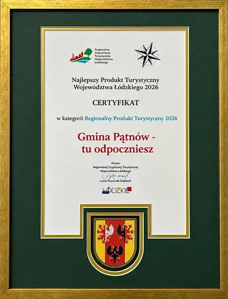 Gmina Pątnów z certyfikatem „Najlepszy Produkt Turystyczny Województwa Łódzkiego 2026”