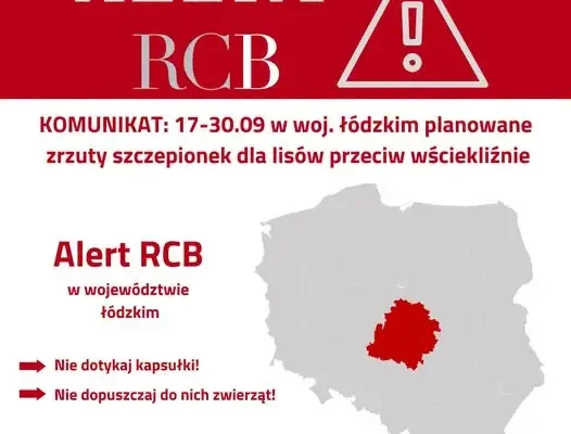 Alert RCB w Łódzkiem: Zrzuty szczepionek dla lisów przeciw wściekliźnie