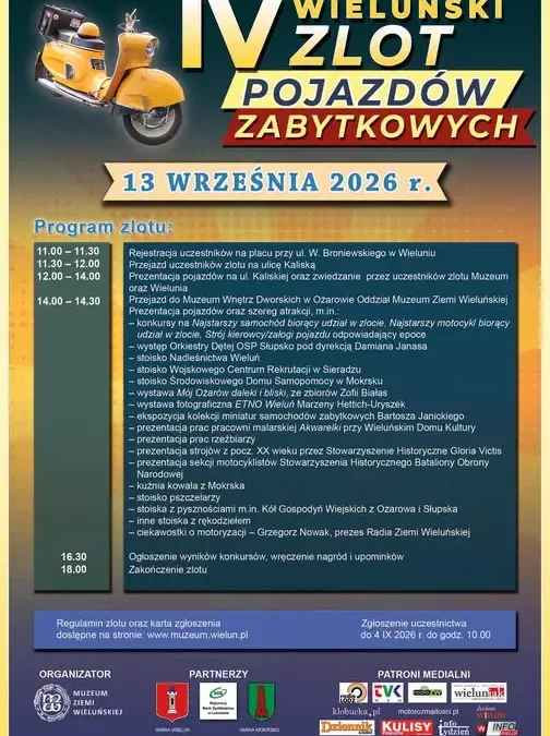 Wieluński Zlot Pojazdów Zabytkowych już w niedzielę – ulica Kaliska zamknięta