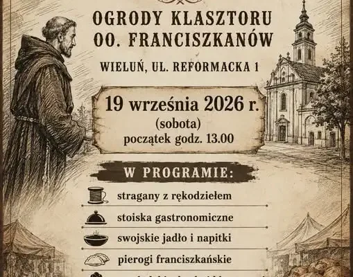 Wieluński Jarmark Franciszkański powraca. 19 września w Ogrodach Klasztornych