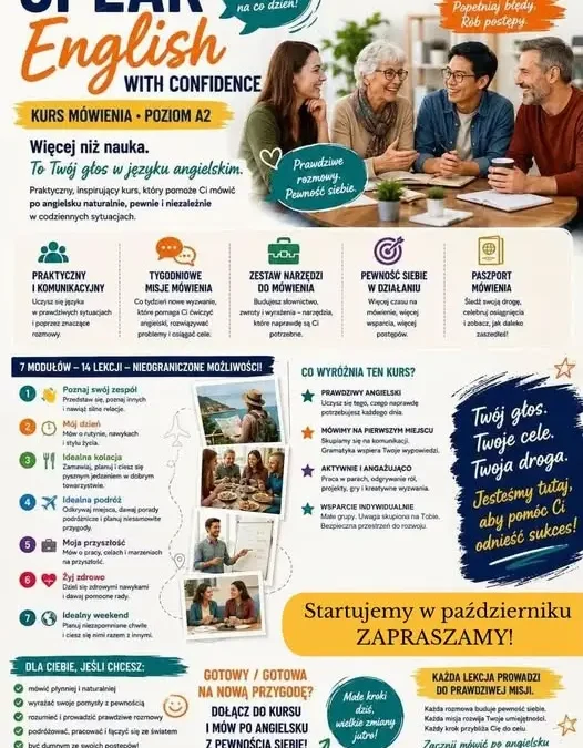 Angielski dla dorosłych w GOK Osjaków – zacznij od podstaw i przełam barierę mówienia