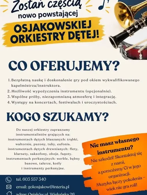Osjaków tworzy Orkiestrę Dętą – dołącz i Ty!